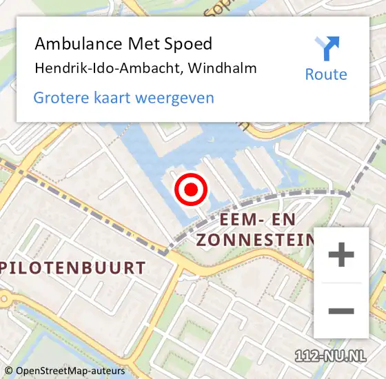 Locatie op kaart van de 112 melding: Ambulance Met Spoed Naar Hendrik-Ido-Ambacht, Windhalm op 27 april 2024 22:21