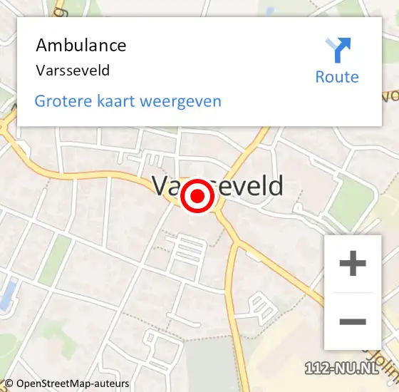 Locatie op kaart van de 112 melding: Ambulance Varsseveld op 27 april 2024 22:33