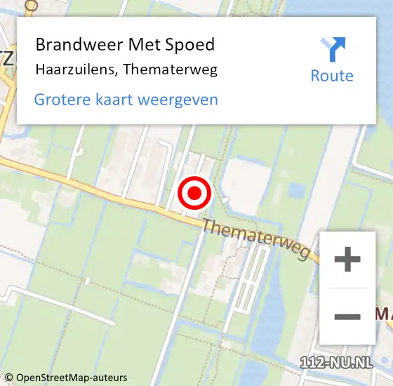 Locatie op kaart van de 112 melding: Brandweer Met Spoed Naar Haarzuilens, Thematerweg op 27 april 2024 22:56