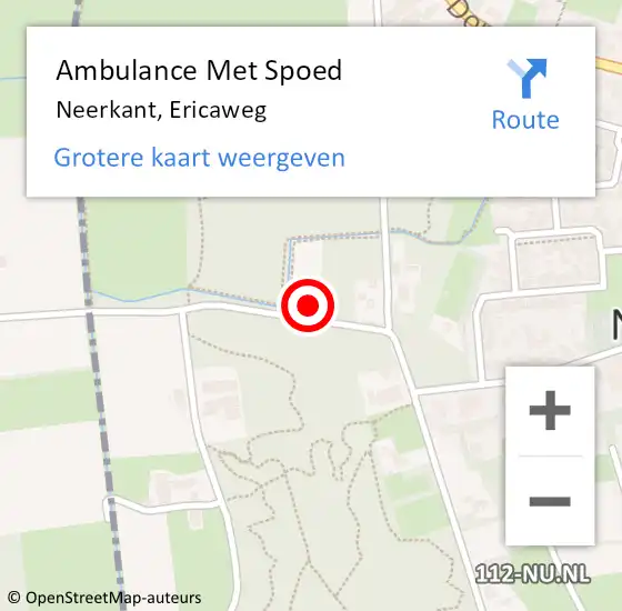 Locatie op kaart van de 112 melding: Ambulance Met Spoed Naar Neerkant, Ericaweg op 3 oktober 2014 21:41