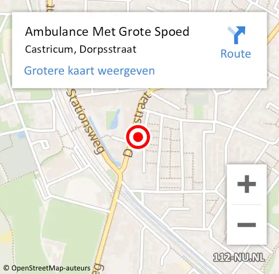 Locatie op kaart van de 112 melding: Ambulance Met Grote Spoed Naar Castricum, Dorpsstraat op 27 april 2024 23:29