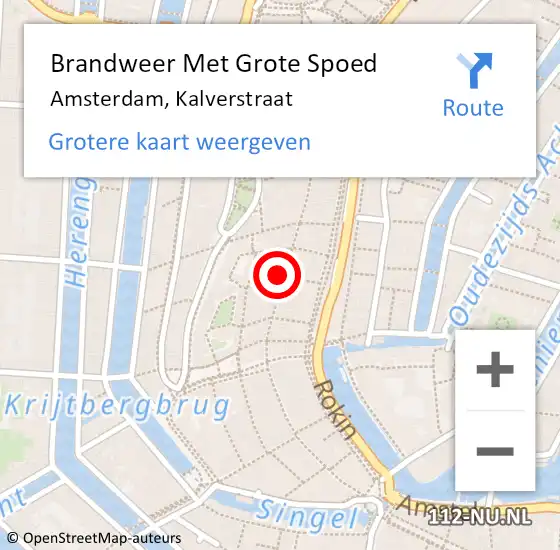 Locatie op kaart van de 112 melding: Brandweer Met Grote Spoed Naar Amsterdam, Kalverstraat op 27 april 2024 23:35