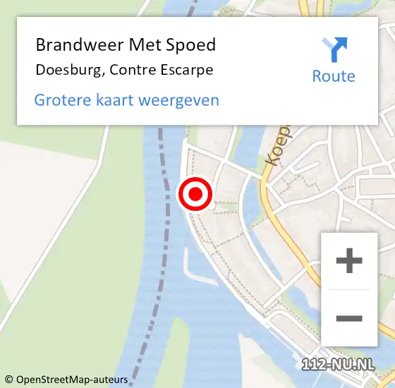 Locatie op kaart van de 112 melding: Brandweer Met Spoed Naar Doesburg, Contre Escarpe op 27 april 2024 23:56