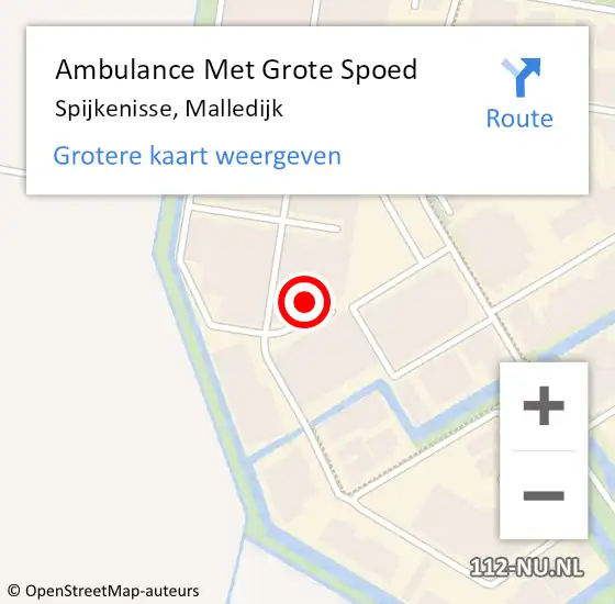 Locatie op kaart van de 112 melding: Ambulance Met Grote Spoed Naar Spijkenisse, Malledijk op 28 april 2024 00:05