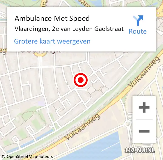 Locatie op kaart van de 112 melding: Ambulance Met Spoed Naar Vlaardingen, 2e van Leyden Gaelstraat op 28 april 2024 01:39