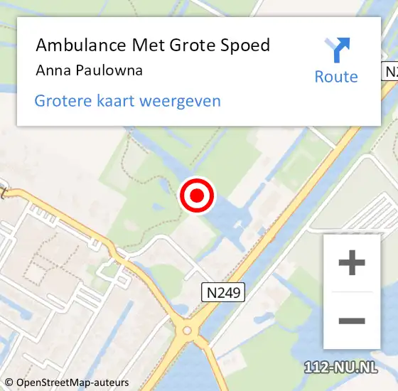Locatie op kaart van de 112 melding: Ambulance Met Grote Spoed Naar Anna Paulowna op 28 april 2024 01:48