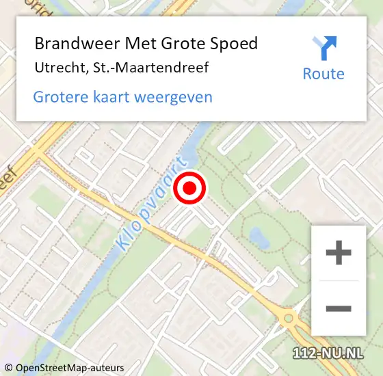 Locatie op kaart van de 112 melding: Brandweer Met Grote Spoed Naar Utrecht, St.-Maartendreef op 28 april 2024 02:12