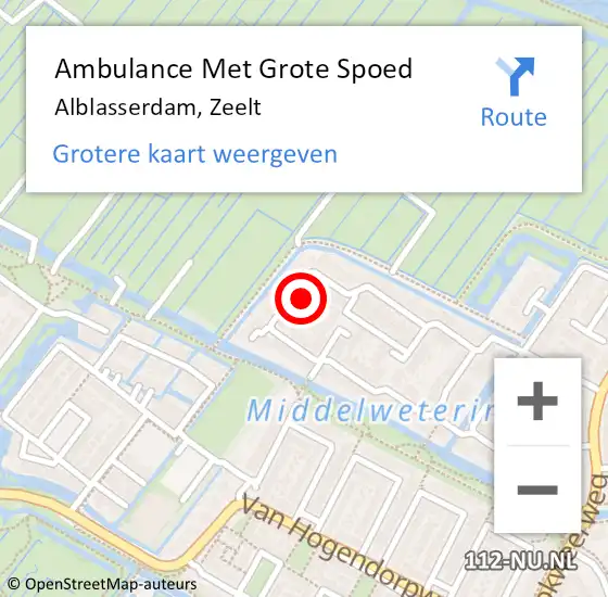 Locatie op kaart van de 112 melding: Ambulance Met Grote Spoed Naar Alblasserdam, Zeelt op 28 april 2024 02:15