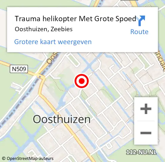Locatie op kaart van de 112 melding: Trauma helikopter Met Grote Spoed Naar Oosthuizen, Zeebies op 28 april 2024 02:32