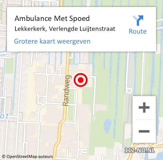 Locatie op kaart van de 112 melding: Ambulance Met Spoed Naar Lekkerkerk, Verlengde Luijtenstraat op 28 april 2024 02:42