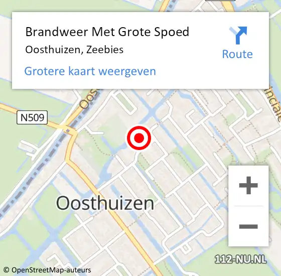 Locatie op kaart van de 112 melding: Brandweer Met Grote Spoed Naar Oosthuizen, Zeebies op 28 april 2024 02:44