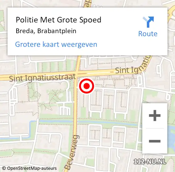 Locatie op kaart van de 112 melding: Politie Met Grote Spoed Naar Breda, Brabantplein op 28 april 2024 03:19