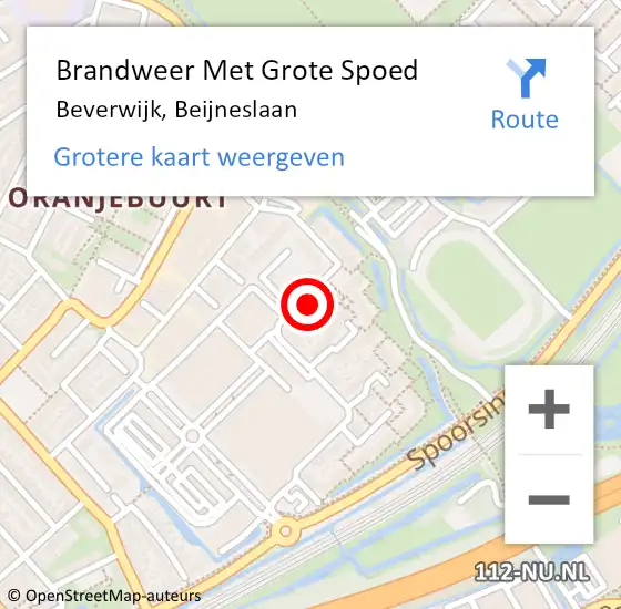 Locatie op kaart van de 112 melding: Brandweer Met Grote Spoed Naar Beverwijk, Beijneslaan op 28 april 2024 04:12