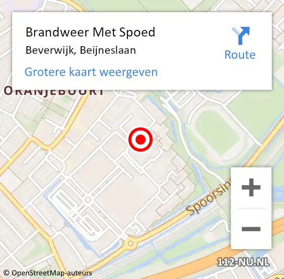 Locatie op kaart van de 112 melding: Brandweer Met Spoed Naar Beverwijk, Beijneslaan op 28 april 2024 04:25
