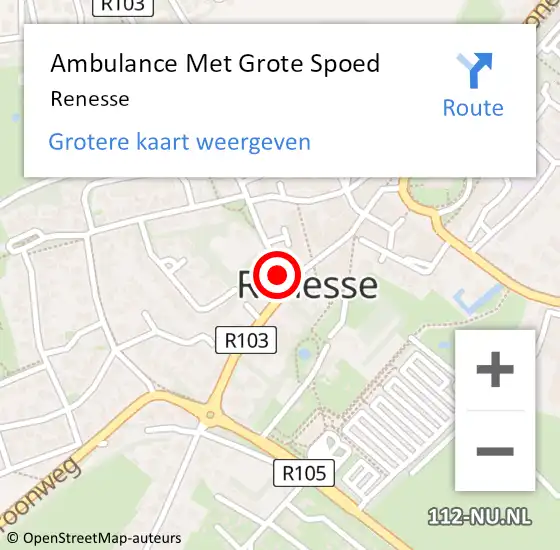 Locatie op kaart van de 112 melding: Ambulance Met Grote Spoed Naar Renesse op 28 april 2024 04:31