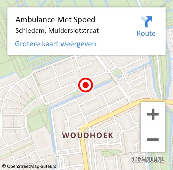 Locatie op kaart van de 112 melding: Ambulance Met Spoed Naar Schiedam, Muiderslotstraat op 28 april 2024 04:56