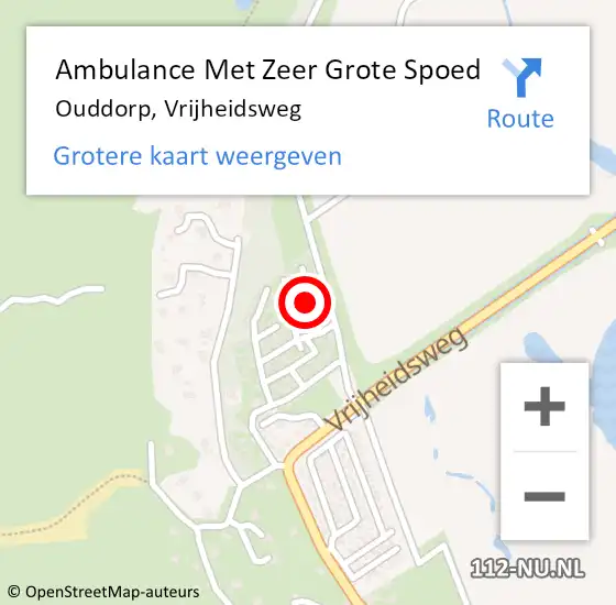 Locatie op kaart van de 112 melding: Ambulance Met Zeer Grote Spoed Naar Ouddorp, Vrijheidsweg op 28 april 2024 05:01
