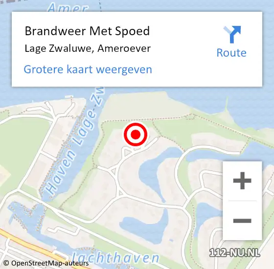 Locatie op kaart van de 112 melding: Brandweer Met Spoed Naar Lage Zwaluwe, Ameroever op 28 april 2024 05:09