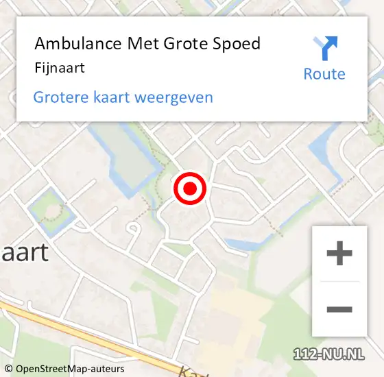 Locatie op kaart van de 112 melding: Ambulance Met Grote Spoed Naar Fijnaart op 28 april 2024 05:17