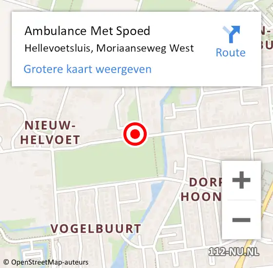 Locatie op kaart van de 112 melding: Ambulance Met Spoed Naar Hellevoetsluis, Moriaanseweg West op 28 april 2024 05:52
