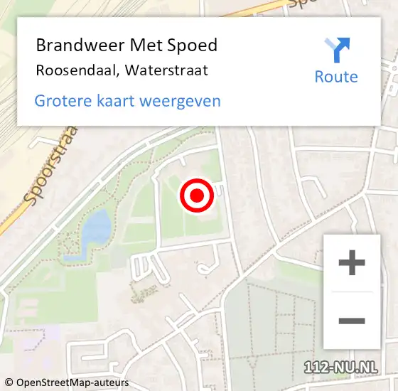 Locatie op kaart van de 112 melding: Brandweer Met Spoed Naar Roosendaal, Waterstraat op 28 april 2024 06:44