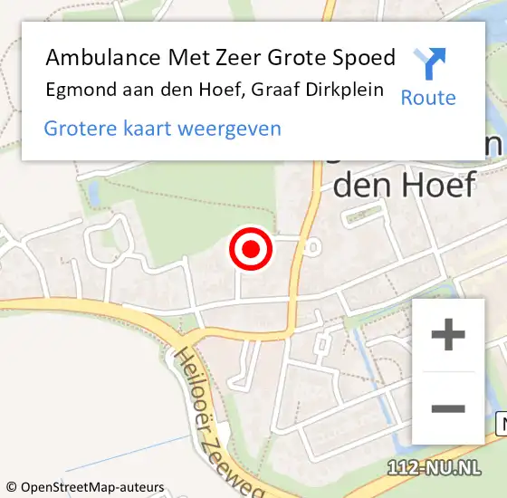 Locatie op kaart van de 112 melding: Ambulance Met Zeer Grote Spoed Naar Egmond aan den Hoef, Graaf Dirkplein op 28 april 2024 06:53