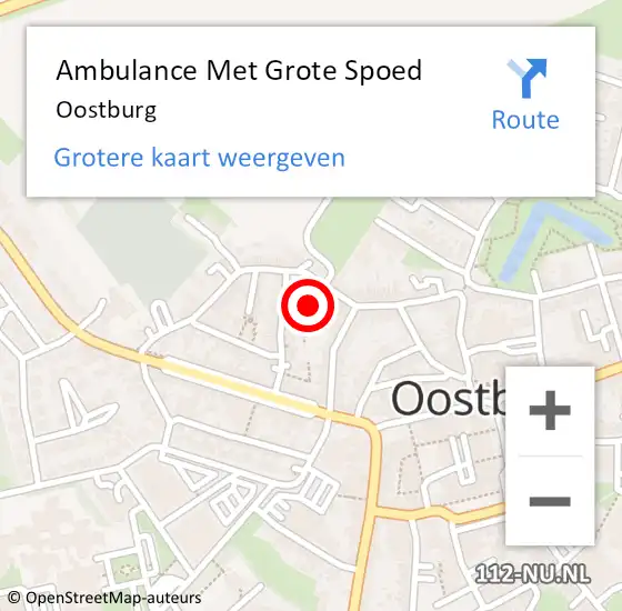 Locatie op kaart van de 112 melding: Ambulance Met Grote Spoed Naar Oostburg op 28 april 2024 07:19