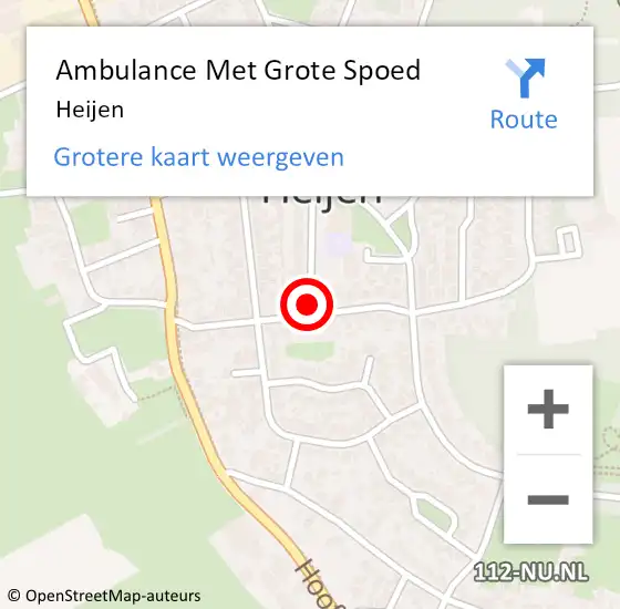 Locatie op kaart van de 112 melding: Ambulance Met Grote Spoed Naar Heijen op 28 april 2024 07:40