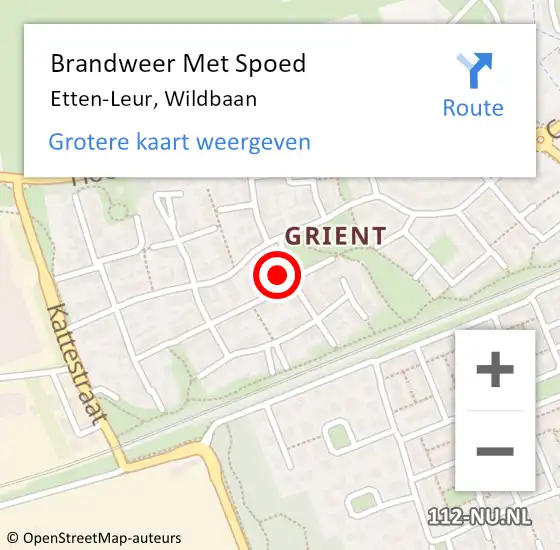 Locatie op kaart van de 112 melding: Brandweer Met Spoed Naar Etten-Leur, Wildbaan op 28 april 2024 08:08