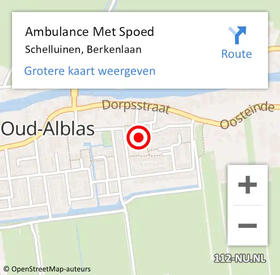 Locatie op kaart van de 112 melding: Ambulance Met Spoed Naar Schelluinen, Berkenlaan op 28 april 2024 08:08