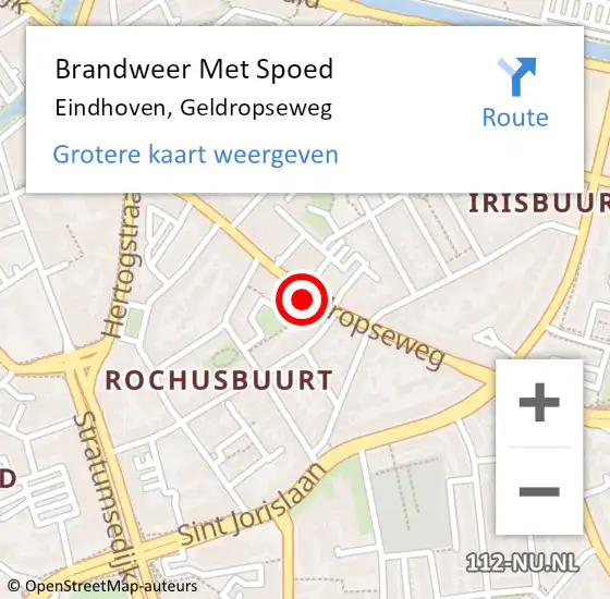 Locatie op kaart van de 112 melding: Brandweer Met Spoed Naar Eindhoven, Geldropseweg op 28 april 2024 08:10
