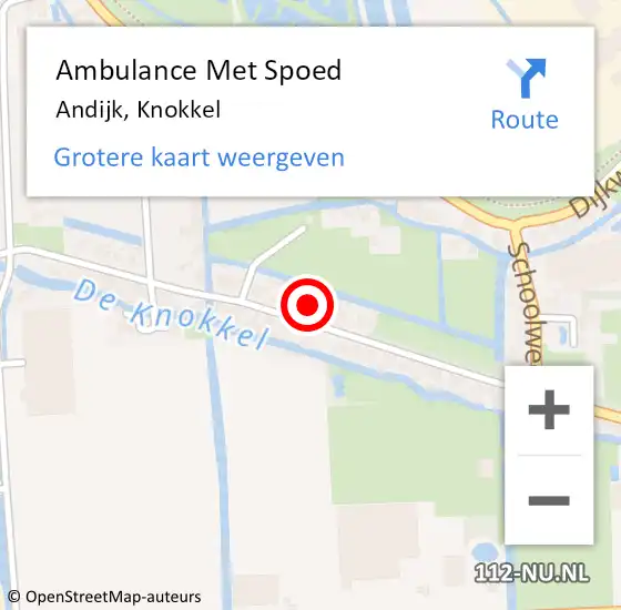 Locatie op kaart van de 112 melding: Ambulance Met Spoed Naar Andijk, Knokkel op 28 april 2024 08:27