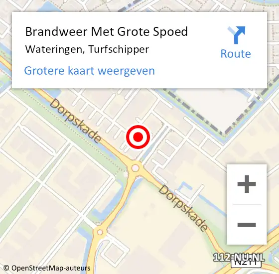 Locatie op kaart van de 112 melding: Brandweer Met Grote Spoed Naar Wateringen, Turfschipper op 28 april 2024 08:50