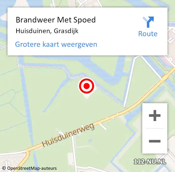 Locatie op kaart van de 112 melding: Brandweer Met Spoed Naar Huisduinen, Grasdijk op 28 april 2024 09:39