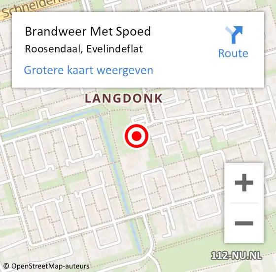 Locatie op kaart van de 112 melding: Brandweer Met Spoed Naar Roosendaal, Evelindeflat op 28 april 2024 09:43