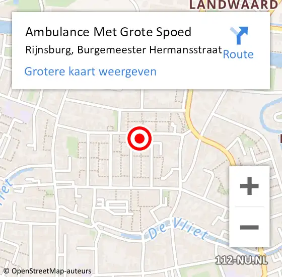 Locatie op kaart van de 112 melding: Ambulance Met Grote Spoed Naar Rijnsburg, Burgemeester Hermansstraat op 28 april 2024 09:52