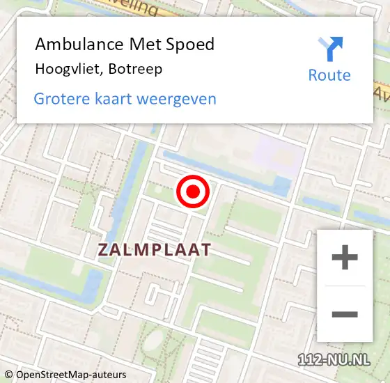 Locatie op kaart van de 112 melding: Ambulance Met Spoed Naar Hoogvliet, Botreep op 28 april 2024 10:20