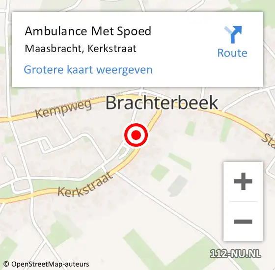 Locatie op kaart van de 112 melding: Ambulance Met Spoed Naar Maasbracht, Kerkstraat op 28 april 2024 10:54