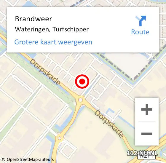 Locatie op kaart van de 112 melding: Brandweer Wateringen, Turfschipper op 28 april 2024 10:58