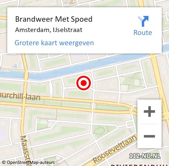 Locatie op kaart van de 112 melding: Brandweer Met Spoed Naar Amsterdam, IJselstraat op 28 april 2024 11:26