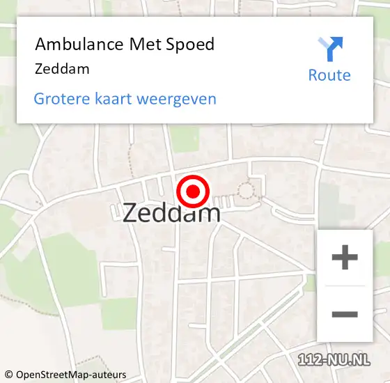 Locatie op kaart van de 112 melding: Ambulance Met Spoed Naar Zeddam op 28 april 2024 12:21