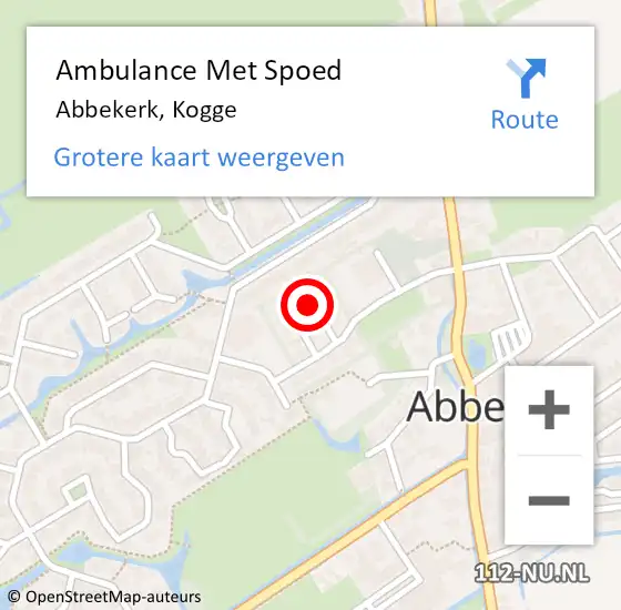 Locatie op kaart van de 112 melding: Ambulance Met Spoed Naar Abbekerk, Kogge op 28 april 2024 12:34