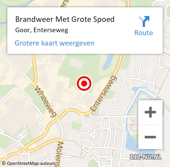 Locatie op kaart van de 112 melding: Brandweer Met Grote Spoed Naar Goor, Enterseweg op 28 april 2024 12:35