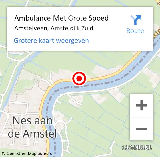 Locatie op kaart van de 112 melding: Ambulance Met Grote Spoed Naar Amstelveen, Amsteldijk Zuid op 28 april 2024 12:58