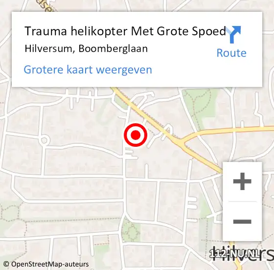 Locatie op kaart van de 112 melding: Trauma helikopter Met Grote Spoed Naar Hilversum, Boomberglaan op 28 april 2024 13:13