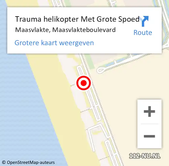 Locatie op kaart van de 112 melding: Trauma helikopter Met Grote Spoed Naar Maasvlakte, Maasvlakteboulevard op 28 april 2024 13:24