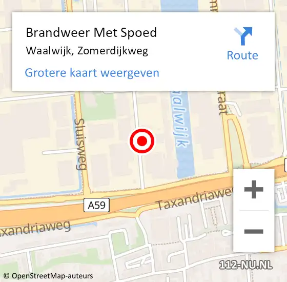 Locatie op kaart van de 112 melding: Brandweer Met Spoed Naar Waalwijk, Zomerdijkweg op 28 april 2024 14:09