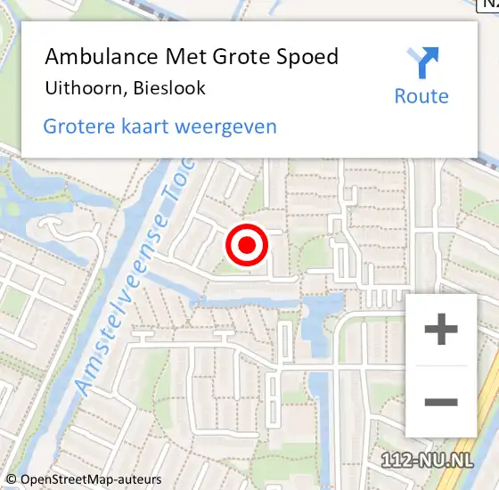 Locatie op kaart van de 112 melding: Ambulance Met Grote Spoed Naar Uithoorn, Bieslook op 28 april 2024 14:21