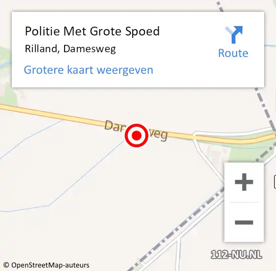 Locatie op kaart van de 112 melding: Politie Met Grote Spoed Naar Rilland, Damesweg op 28 april 2024 14:33
