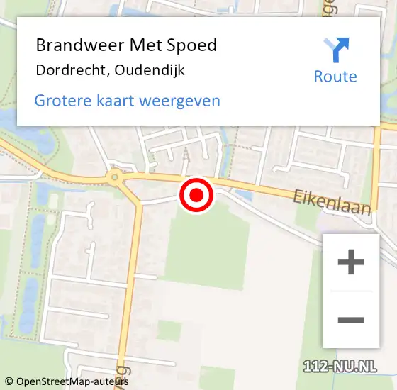 Locatie op kaart van de 112 melding: Brandweer Met Spoed Naar Dordrecht, Oudendijk op 28 april 2024 14:46